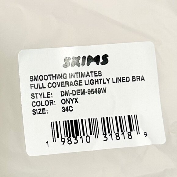 NWT SKIMS Smoothing Intimates Full Coverage Lightly Lined Bra in Onyx - 34C - Picture 9 of 9